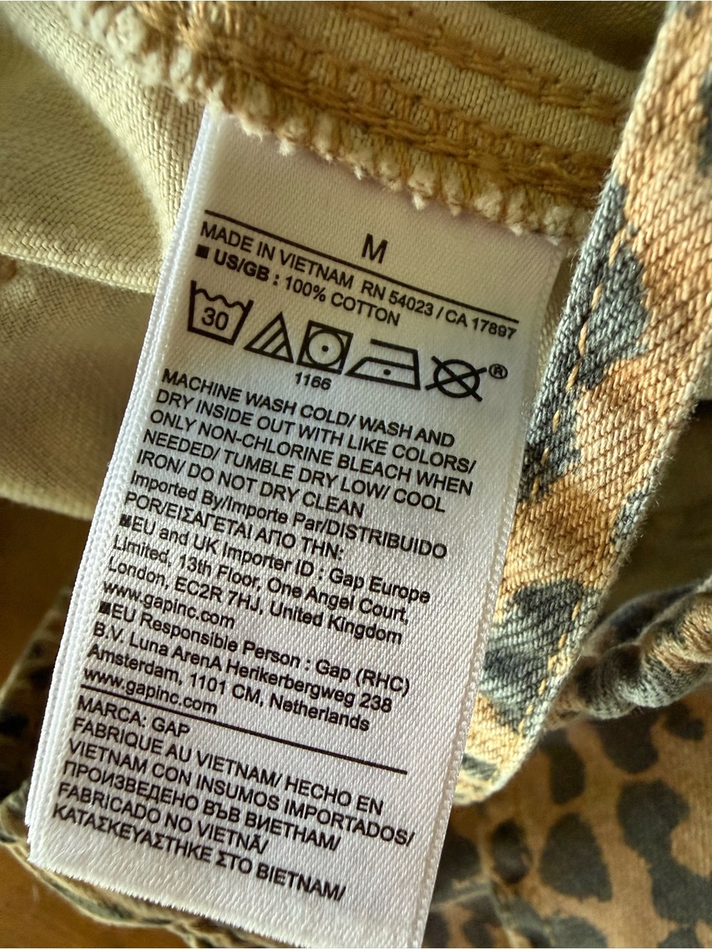 Gap Pull-On Barrel Jeans Pants Leopard Animal Drawstring Medium - Picture 7 of 7